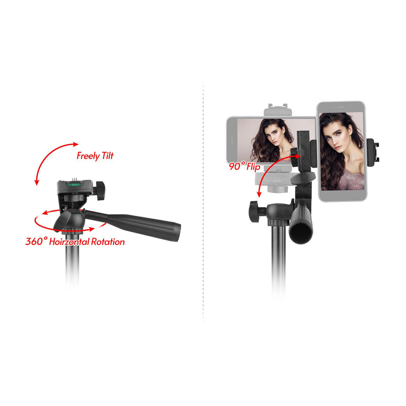 Andoer KIT-05LM Tripé Smartphone Vlog Kit de vídeo com suporte para telefone Microfone LED Luz de vídeo Obturador remoto para câmera de telefone